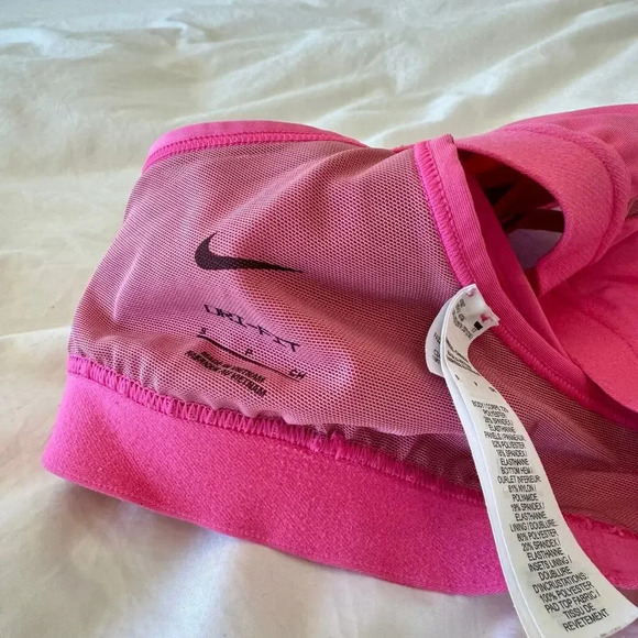 Nike Indy V Neck Sports Bra in Pinksicle & White Size Small - Picture 4 of 6